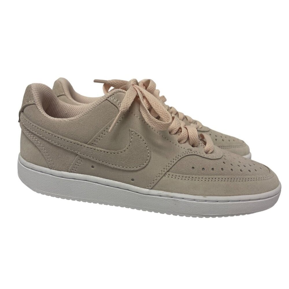NEW! Nike Court Vision Low Orange Pearl White Suede Women's Sneakers Size 6.5